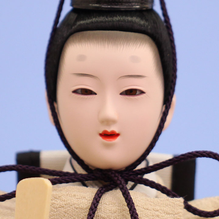 雛人形 ケース飾り 二人 幅48cm｜ガラスケース固定型 小三五刺繍親王