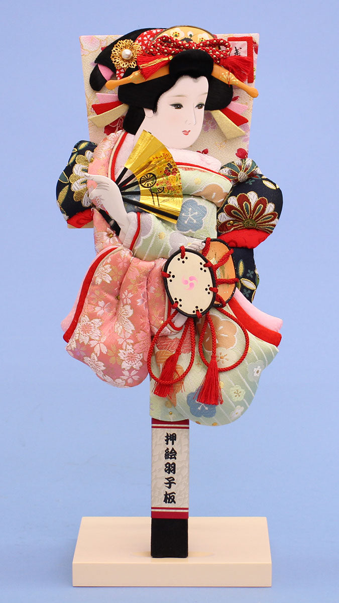 押絵羽子板 桜華 アイボリー台付き