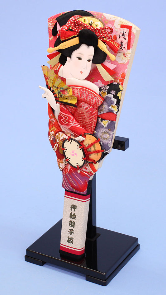 Oshie Hagoita 13 size, gold brocade Asuka, with stand