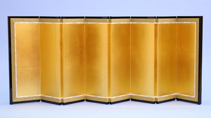 屏風  雛人形用 11号 金屏風 八曲袋張 金箔押し二重縁付き