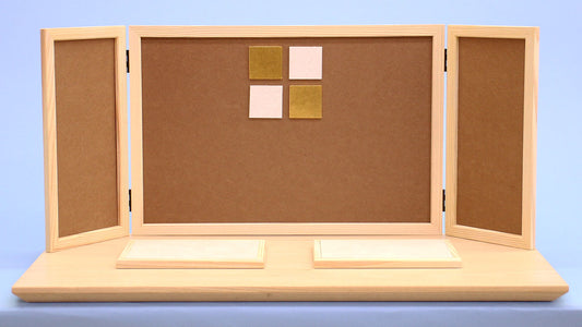 平台屏風セット 幅60cm ナチュラル御殿台箔付きブラウン親王台付き