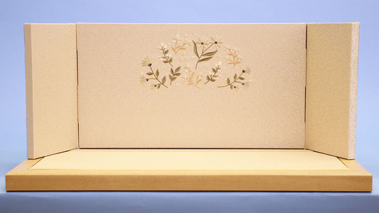 平台屏風セット 幅60cm 20号 栓クリア畳台-8号三曲刺繍小花集め