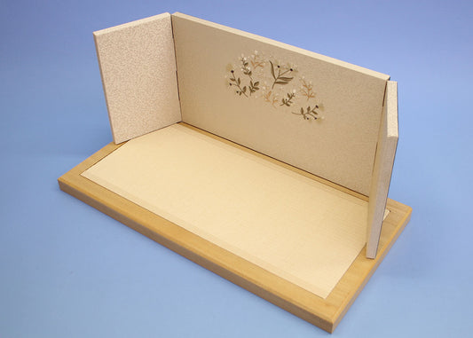 ensemble complet de poupée Hina et paravent à plateforme, largeur 60 cm, n° 20, support de tatami en liège transparent, n° 8, broderie à trois panneaux, collection de petites fleurs
