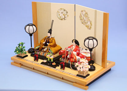 雛人形平飾り 京十二番コーロゼン　桧丸紋　横から