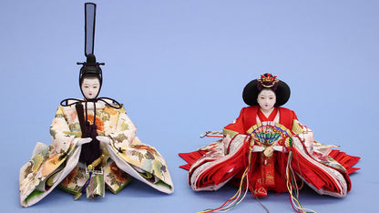 雛人形単品 親王5 京十二番　極上金彩刺繍　白赤