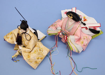 雛人形単品 親王5 京十二番　21205-PCGベージュピンク刺繍　上から