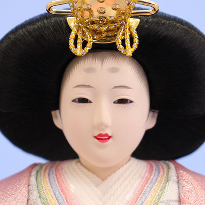 雛人形単品 親王5 京十二番　21205-PCGベージュピンク刺繍　姫顔
