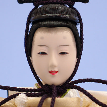 雛人形単品 親王5 京十二番　21205-PCGベージュピンク刺繍　殿顔