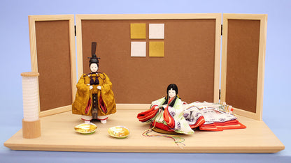 雛人形平飾り 平安親王　栓金銀パネル平飾り