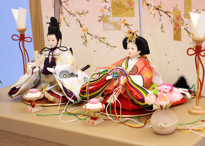 雛人形収納飾り 京十四番親王千筋細工ナチュラル　ズーム