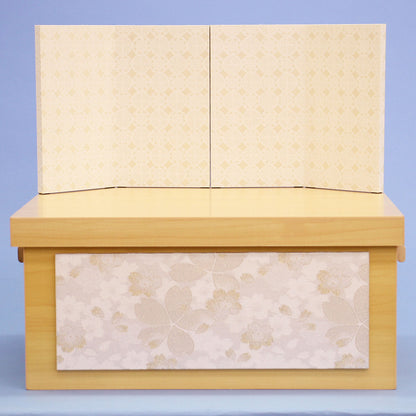 収納台屏風セット 幅40cm NW白桜収納-京唐紙手まり