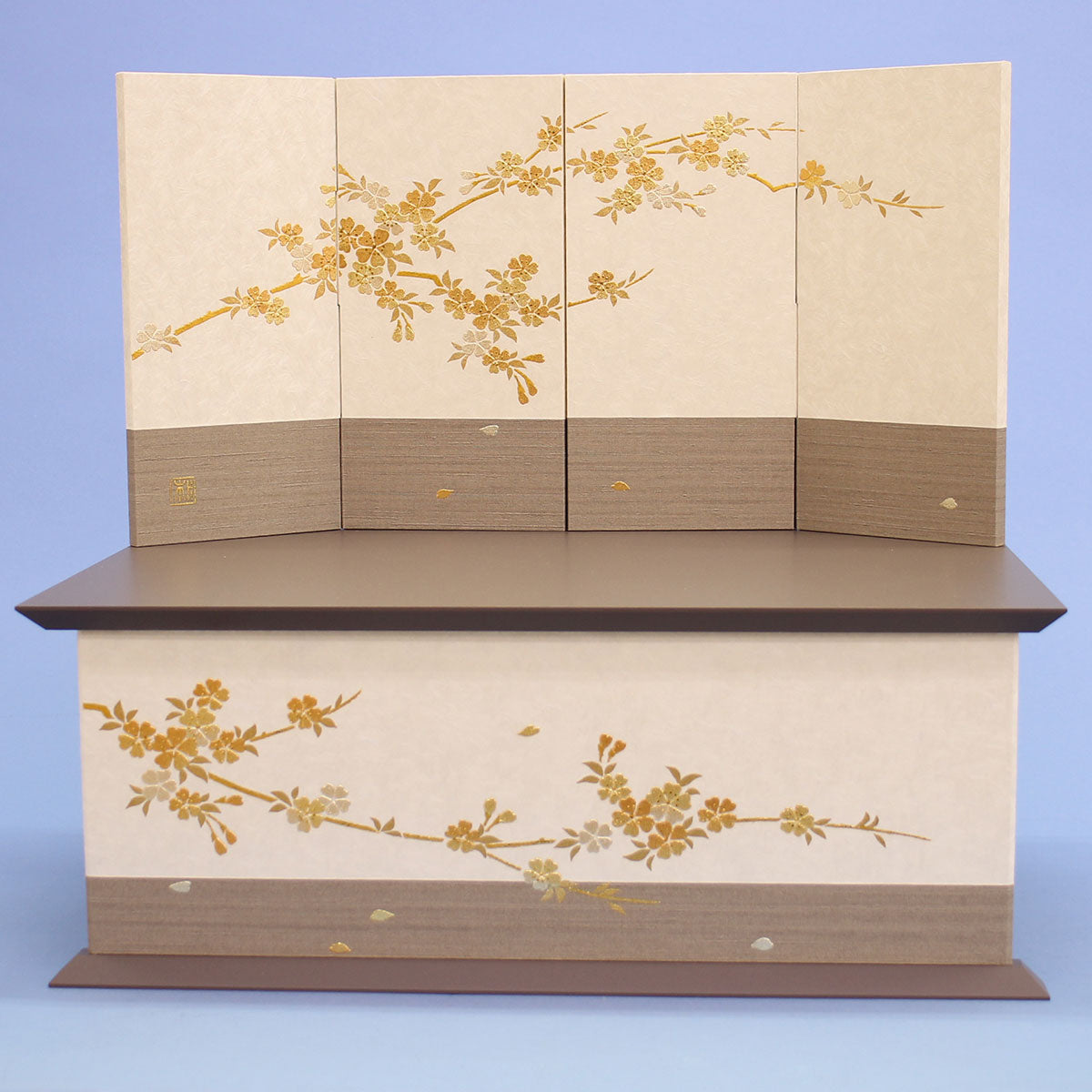 収納台屏風セット 幅45cm 夢桜グレー
