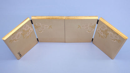 屏風  雛人形用 高さ19㎝ 二曲一双 高岡塗光琳桜古代箔押し