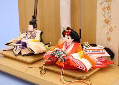 雛人形平飾り 正絹豆びな　朝陽　ズーム
