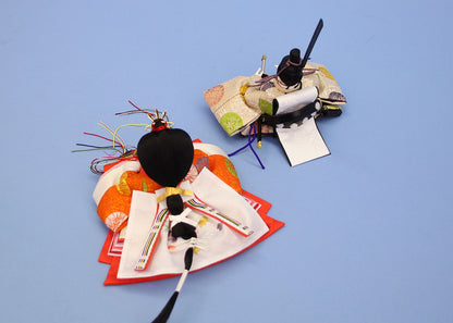 雛人形単品 親王2 正絹上仕立てまめびな #50　左後ろから