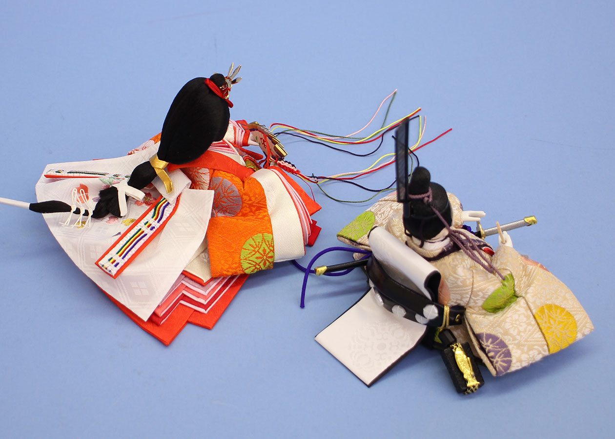 雛人形単品 親王2 正絹上仕立てまめびな #50　右後ろから