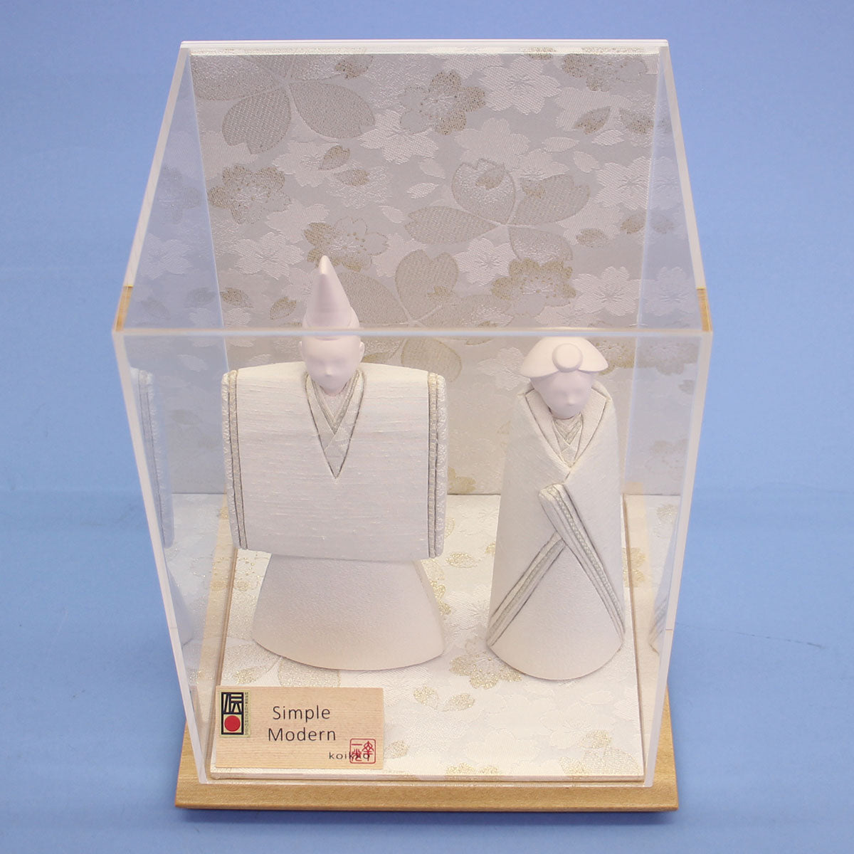 木目込み雛人形 幸一光作SimpleModern #2 白桜ケース入り　上から