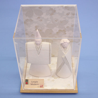 木目込み雛人形 幸一光作SimpleModern #2 白桜ケース入り　上から