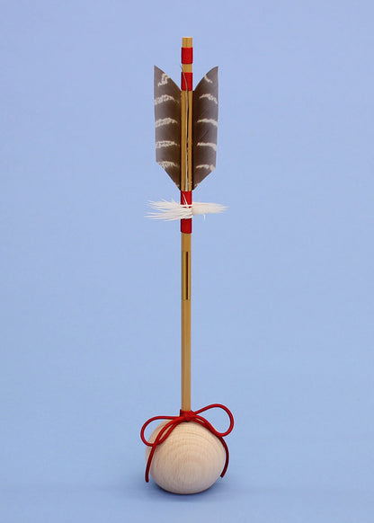 五月人形用、お飾り道具単品 矢立て飾り 27cm白木玉キジ