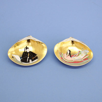 雛人形・雛道具 高級本金手描き絵付き貝合わせ十二単　一対