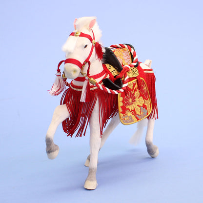 飾り馬  6号奉書馬出し飾り（白馬）前から