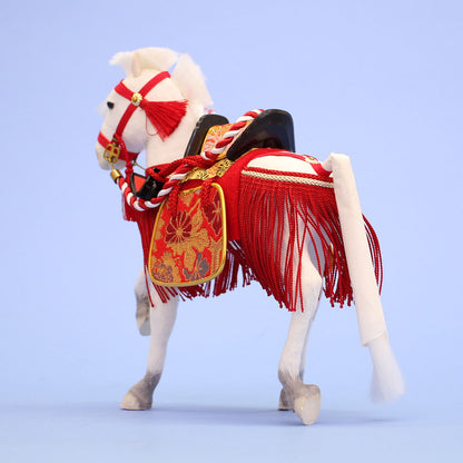 飾り馬  6号奉書馬出し飾り（白馬）後ろから