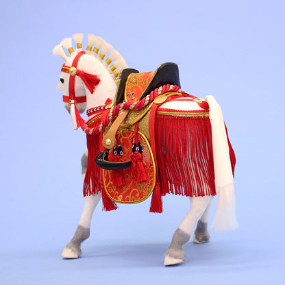 飾り馬  8号京飾り奉書馬出し飾り（白馬）後ろから