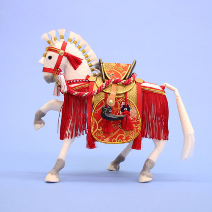 飾り馬  8号京飾り奉書馬出し飾り（白馬）