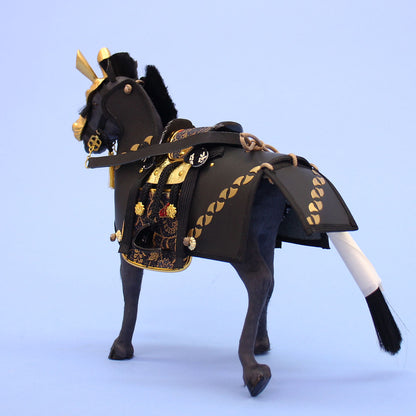 飾り馬  6号奉書馬馬甲黒金出し飾り　横から