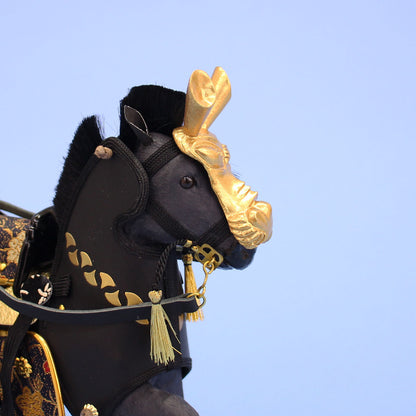飾り馬  6号奉書馬馬甲黒金出し飾り　顔