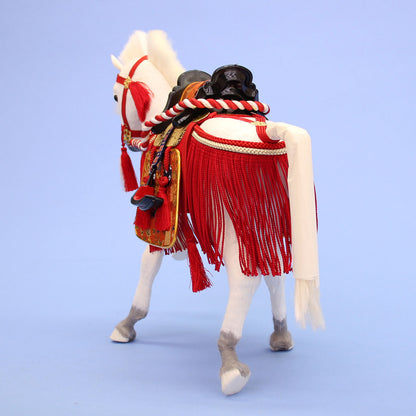 飾り馬  10号奉書馬出し飾り（白馬）後ろから