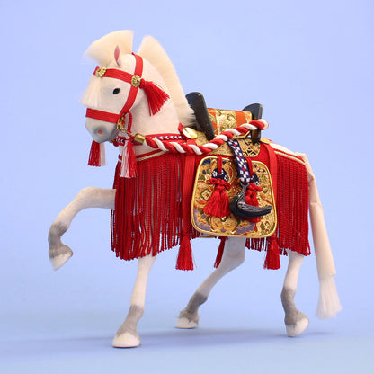 飾り馬  8号奉書馬出し飾り（白馬）左から