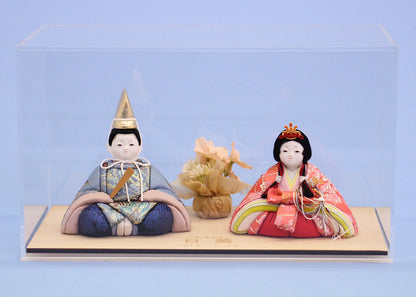 木目込み雛人形 ケース入り寿鳳作春日びな金冠