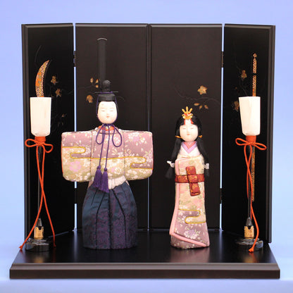 木目込み雛人形 寿鳳作芳香立雛鉄仙平飾り