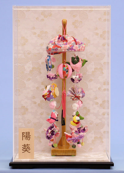 つるし雛ケース飾り つむぎ白桜　アクリルケース入り