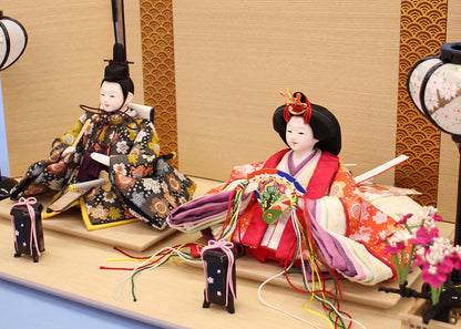 雛人形平飾り 小芥子オレンジ　陽葵　ズーム