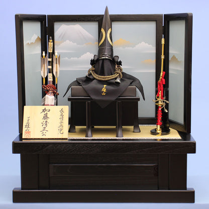 幅 70㎝  加藤清正公の兜 黒桐白富士