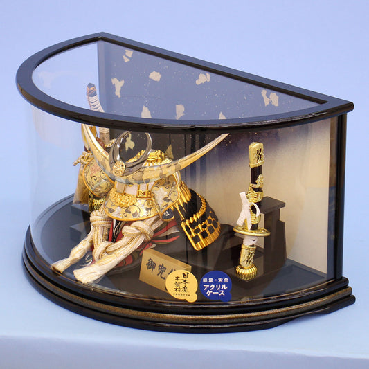 May Doll kabuto Case Decoration Height 28cm Semicircular General kabuto Acrylic