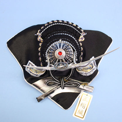 五月人偶 单个兜 高度16厘米 由甲信制作 3号 龙神剑心兜 无柜子