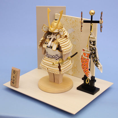 Boy's Day doll armor decoration Width 37cm Height 36cm Tango Samurai Shiranoshin Gold and silver foil flat decoration