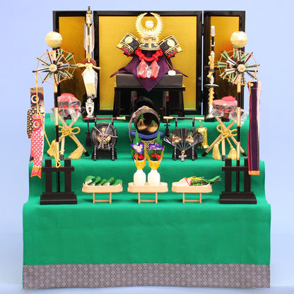 幅 60㎝ 5号徳川家康兜 小型 三段飾り