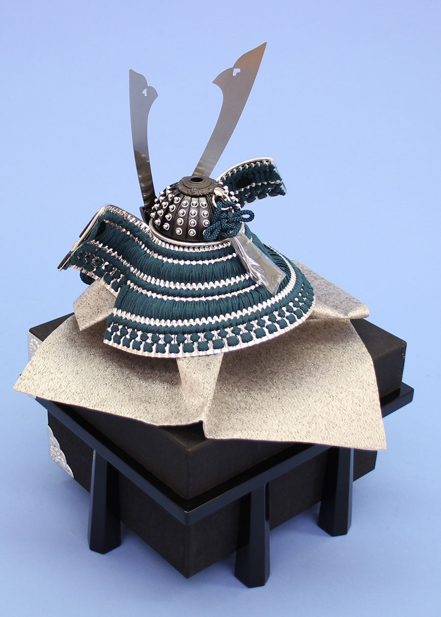 五月人偶单兜 高37cm 8号 黑樱金属兜