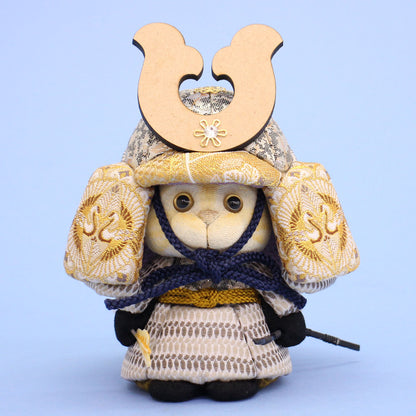 JUHO-TOUGEI  木目込み　ねこ大将　はなまる　兜　正面