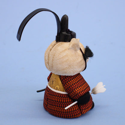 JUHO-TOUGEI  木目込み　ねこサムライ　はなまる　お供　後ろから