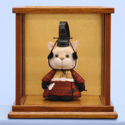 JUHO-TOUGEI  木目込み　ねこサムライ　はなまる　お供　ケース