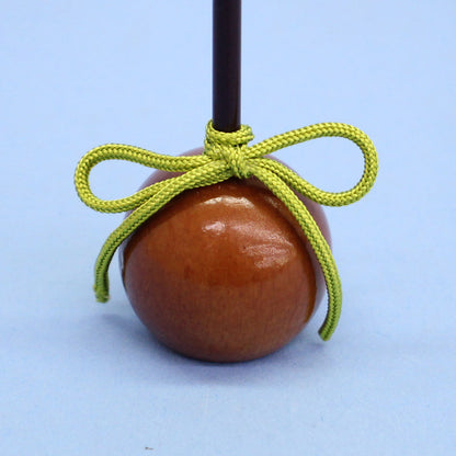 五月人偶单件装饰品，17厘米棕色漆面雉球