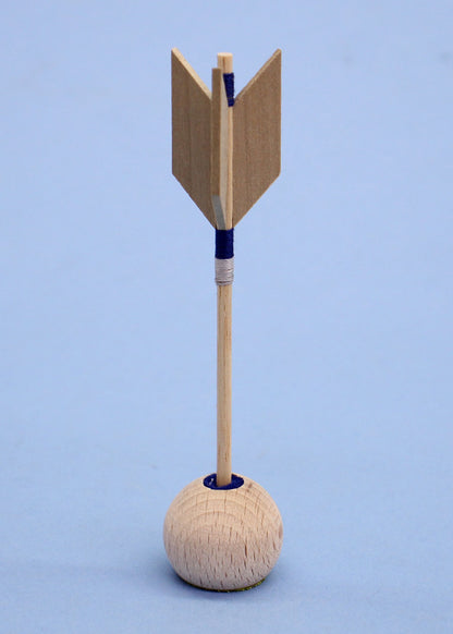 五月人形用、お飾り道具単品 矢立て飾り 11.5cm白木玉　木ヤバネ