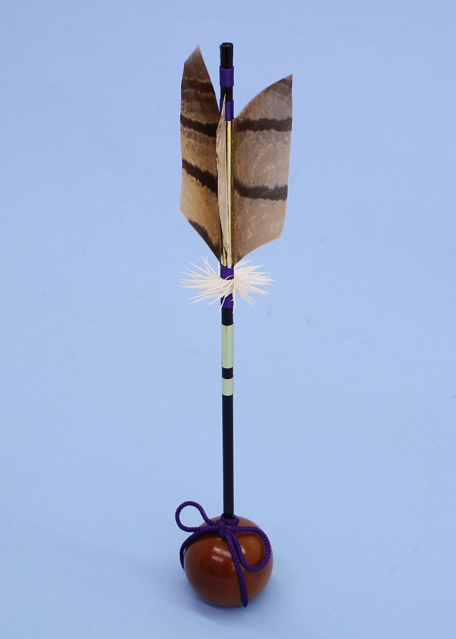 五月人偶单品装饰：箭架装饰，32厘米，棕色漆球猫头鹰