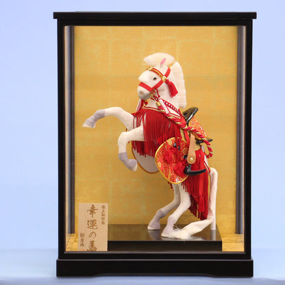 飾り馬  8号飾り馬蒼天出し飾り（白馬）ケース