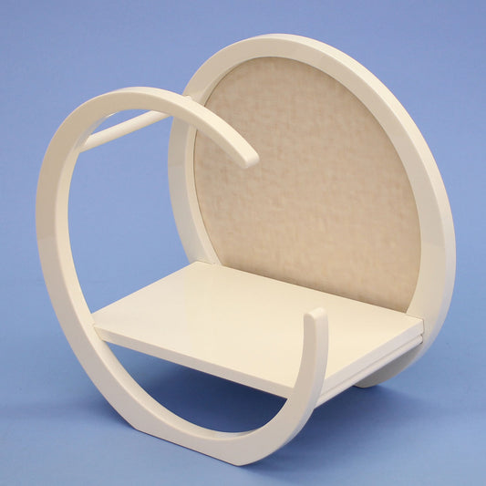 Paravent pliable May Doll, largeur 35 cm, support en forme de lune, blanc